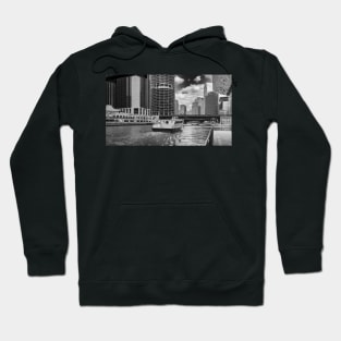 Chicago Water Taxi B+W Hoodie